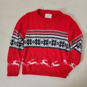 Vintage Reindeer Knit Sweater kids 6/7